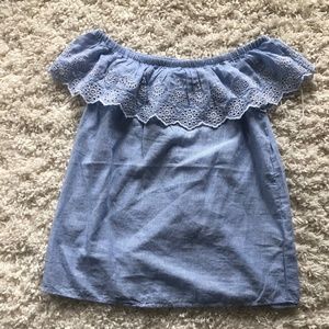 Embroidered off-the-shoulder top